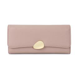 HR144 Classic Luxury Lychee Patterned Three Fold Wallet PU Leather Women's Long Handheld Billfold Ladies Phone Card Hold Purse