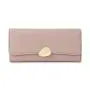 HR144 Classic Luxury Lychee Patterned Three Fold Wallet PU Leather Women's Long Handheld Billfold Ladies Phone Card Hold Purse