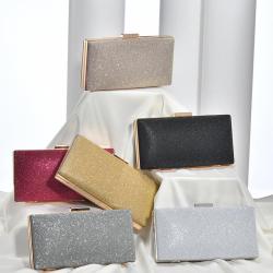 Minimalist clip buckle wedding banquet dresses bags lady purse glitter evening clutch purses woman clutches bag