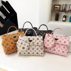 Printed Small Square Bags Women Handbags 2024 Ladies Crossbody Bag Women's Fashion Versatile Shoulder Bag Two Piece Set