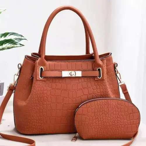 Factory Direct Wholesale Women'S Handbags 2-Pcs Set Logo Animal Printed Bags Women Handbags Ladies