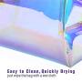 Gelory Travel Large Capacity Zipper Makeup Pouch Fashion Custom Holographic Pvc Clear Makeup Cosmetic Bag Waterproof