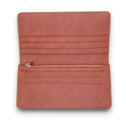 Wholesale credit card long wallet for women  PU leather zipper pocket women wallet
