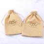 Custom Logo Printing Jute Drawstring Coffee Cocoa Bean Packaging Bag Food Christmas Gift Jute Linen Pouch