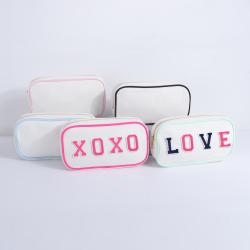 Personalized Eco Friendly Reusable Women Ladies Washable Nature Thick Cotton Organizer Zipper Pouch Canvas Cosmetic Bag