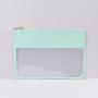 Keymay 19 Colors RTS Stock High Quality Bright Colors Personalized Letter Pvc Clear Pouch Makeup Pouch Bag Flat Cosmetic Bag