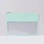 Keymay 19 Colors RTS Stock High Quality Bright Colors Personalized Letter Pvc Clear Pouch Makeup Pouch Bag Flat Cosmetic Bag