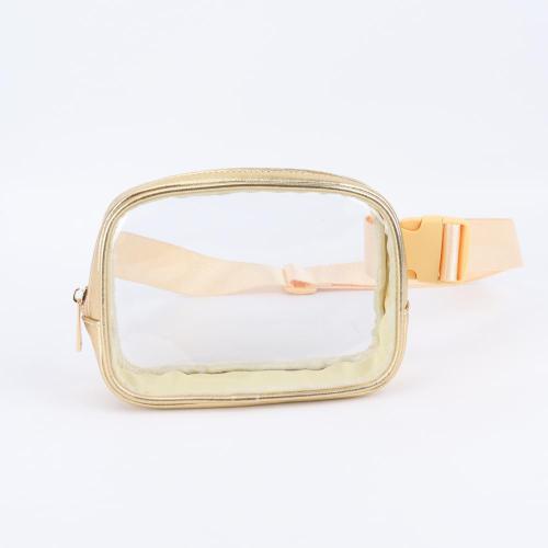 Custom Portable Durable Portable Sports Travel Men PVC Zipper Stadium Approved Bags Clear Waist Pack Handbag Clear Chest Bag