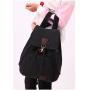 HR083 New Retro Trendy Girls' Outdoor Canvas Backpack Leisure Shoulder Crossbody Bag Fashion Buckle School Student Backpack