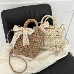 New Handmade Woven Grass Handbag Casual Shoulder Bag