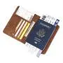 HF057 Passport Holder Cover Wallet PU Leather Travel Passport Holder Cover Wallet With Card Case Ticket Slot