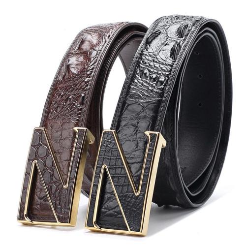Ceinture En Cuir Veritable Luxury Designer Fashion Famous Brand Genuine Crocodile Leather Belts For Mens Belt Manufacturer