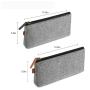 Gelory Promotion Gift Polyester Fabric Gray Pencil Case Custom Logo Pencil Case Bag Make Up Pouch