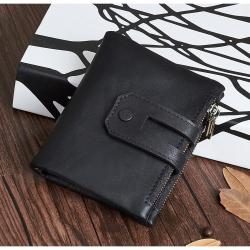 ZWY277 RFID Men New Wholesale Short Vintage Wallet Genuine Leather Lightweight Stylish Multi-Card Coin Purse Business Money Clip