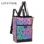 Realer Women Backpack Schoolbag for Teenage Girls Luminous Geometric Backpack Shoulder Bags Large Capacity for Travel Female