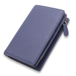 RFID wallet zipper leather wallet for men Vegan leather wallet with ID window
