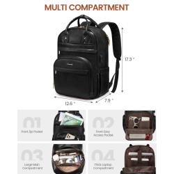 LOVEVOOK 2023 Vintage men casual bags custom logo PU leather Work Backpack Purse with USB laptop travel backpacks for women