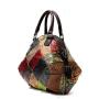 2020 Splicing Embossed Leather Round Bag Women's Crossbody Leather Circle Handbag