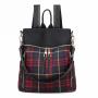 New Style Trendy Buffalo Plaid Weekend Travel Backpack Custom Logo Printed Shoulder Bag Oxford Backpack Woman