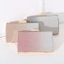 Factory Prices Fashion Style  Pink sparkling fabric Gradient Clutch Bag Small Square Bag Party Wedding Evening Bags For Women