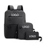 Wholesale Custom Lightweight Three-piece Set Large Capacity Computer Laptop Backpack With Crossbody Bag and Clutch Bag
