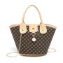 2024 New Ladies Printed Handbag Fashionable Tote Cross Border Bag with Single Strap and Chain Decoration Portable for Women
