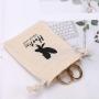 Recyclable 100% Cotton Fabric Drawstring Pouch For Key Jewelry Packing Small Natural Custom Logo Printed Muslin Gift Bag