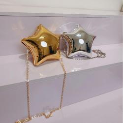 Acrylic 2024 Latest Fashion Metallic Star Shape Girls Unique Bag Ladies Sparkle Acrylic Purses Luxury Evening Bag sac main femm sac