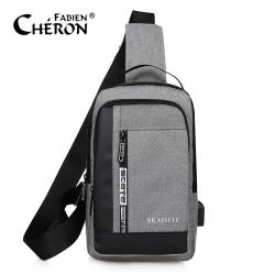 Chinese Supplier Brand School College Water Proof Outdoor Sport Casual Usb Charging Shoulder Chest Bag For Men