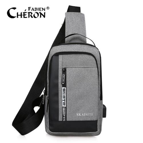 Chinese Supplier Brand School College Water Proof Outdoor Sport Casual Usb Charging Shoulder Chest Bag For Men