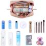 Gelory China Sale Leather Makeup Bag Zipper Pouch Travel Cosmetic Organizer for Women and Girls