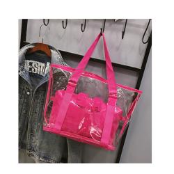 Big capacity transparent 2 pc jelly tote bag for women