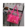 Big capacity transparent 2 pc jelly tote bag for women