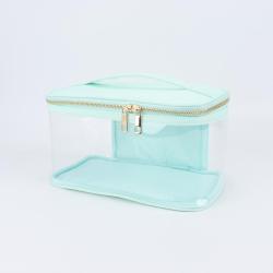 Wholesale Personalized Travel Portable Ladies Large Handle PVC Makeup Bag Cosmetic Zipper Bag Clear Makeup Bag With Zipper