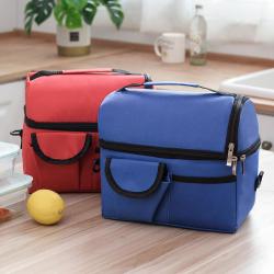 Food Lunch Box Insulated Bag Double-Layer Insulated Lunch Bag Eco Cooler Bag For Women