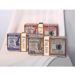 Fashionable Dollar Glitter Pink Rhinestone Money Bag Blingbling Clutch Wallet Chain Shoulder Bag