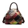 2020 Splicing Embossed Leather Round Bag Women's Crossbody Leather Circle Handbag