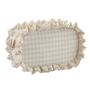 New Trends Hot sale  Best Gifts Makeup Brush Set With Bag For Girls Ruffle Gingham Makeup Brush Pouch Plaid Cosmetic Bag White