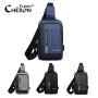 Chinese Supplier Brand School College Water Proof Outdoor Sport Casual Usb Charging Shoulder Chest Bag For Men