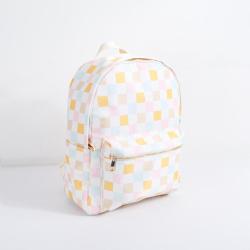 Keymay School Bag Custom Check Printed Backpack Waterproof Nylon Checkered Print School Bags for Girls Students Cute Backpacks