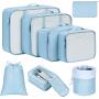 Gelory Factory Wholesale Hot Sell Foldable Suitcase Organizers Bag Travel Luggage Storage Packing Cubes 8pcs Set