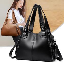 High Quality Leather Handbag Casual Crossbody Bags for Women 2024 New Large Capacity Shoulder Bags Ladies Travel Tote Bag