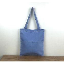 Wholesale Denim Shoulder Bag Simple Casual Women's Tote for Shopping Canvas Student School Hand Bag Korean Style