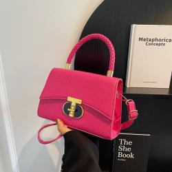 Korean ladies bag fashion handbag 2024 new crocodile pattern shoulder bag retro women's bag