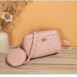 2024 New Diamond Fashionable Messenger Bag Small Fragrance Storage Bag with Large Capacity for Ladies Two-Piece Cosmetic Bag