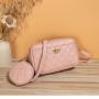 2024 New Diamond Fashionable Messenger Bag Small Fragrance Storage Bag with Large Capacity for Ladies Two-Piece Cosmetic Bag