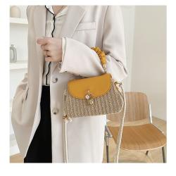 2022 Ladies Designer Bags Cute Straw Shoulder Bag Fashion Gold-tone Lock Flap Hand Satchel