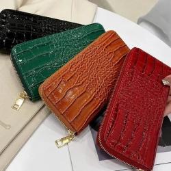 2024 New Fashion Crocodile Pattern Women's Long Wallet