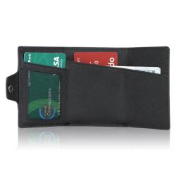 Customized aluminum card holder wallet automatic smart metal wallet leather pop up wallet