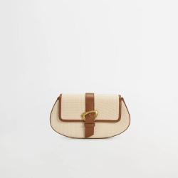2024 Korean Fashion Latest Round Canvas Handbags Woman Bags Luxury  PU Leather Woven Decoration Bolsa PU Shoulder Cross body Bag